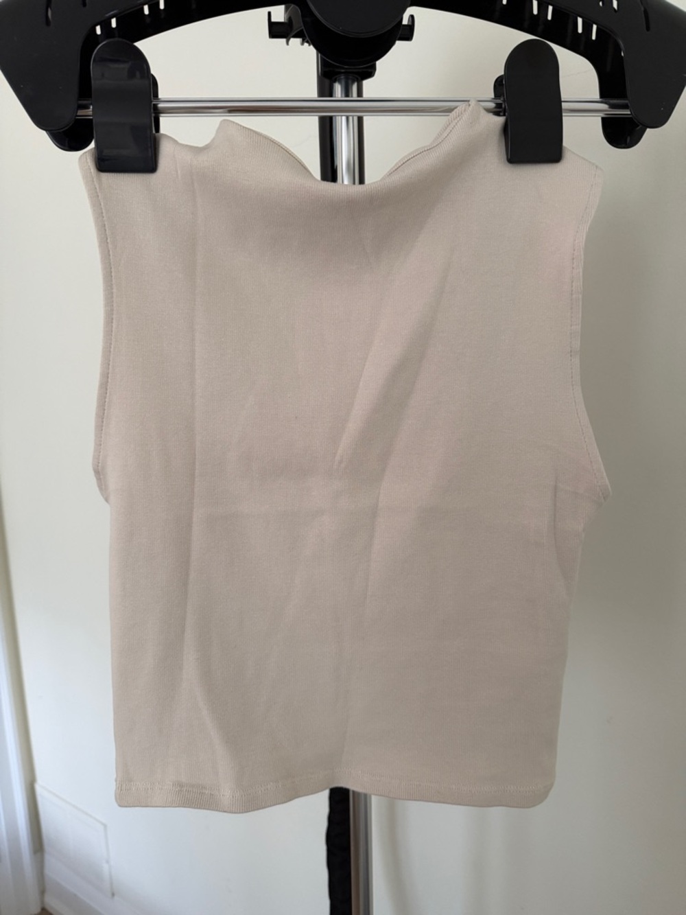 Zara Soft Cream Ribbed Sleeveless Tank
